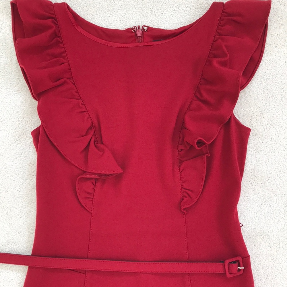 Express Ruffle Red Dress - Picture 4 of 6